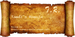 Tamás Romola névjegykártya