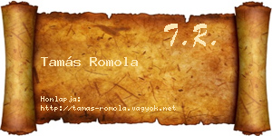 Tamás Romola névjegykártya
