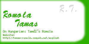 romola tamas business card